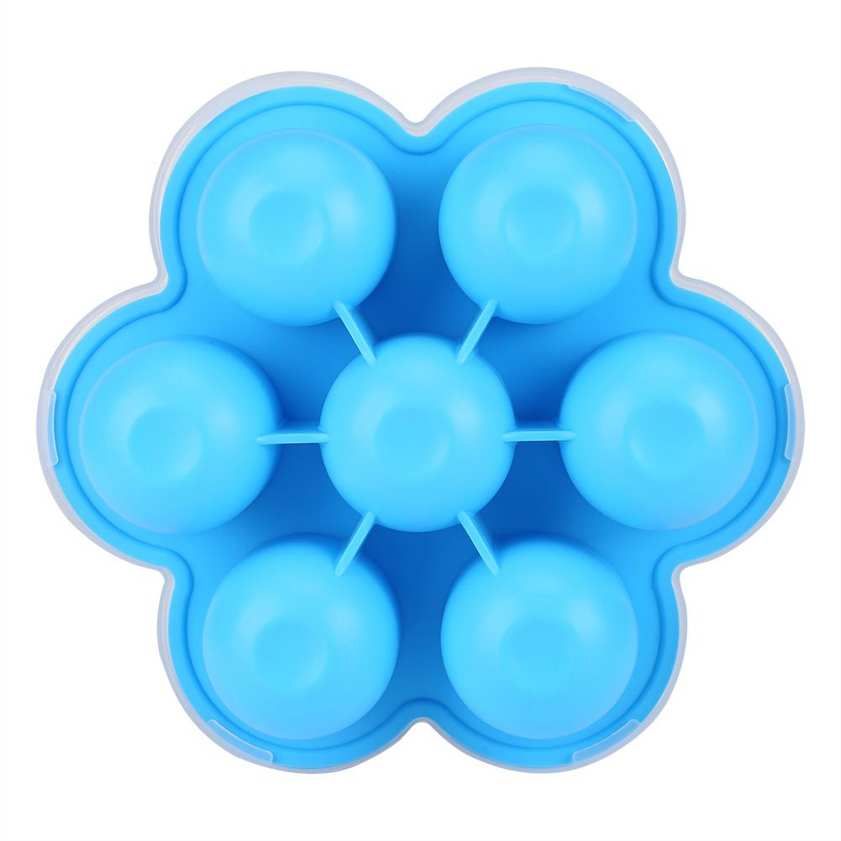 7 Cavities Silicone Egg Mold Reusable Storage Container Baby Food Freezer Tray