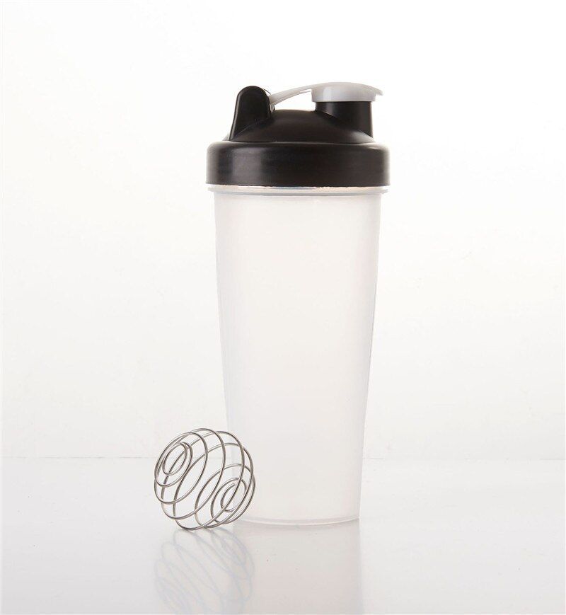 Portable Shaker Bottle Leak Proof Lid Whey Protein Powder Gym Sports Bottle With Stirring Ball Kitchen Accessories