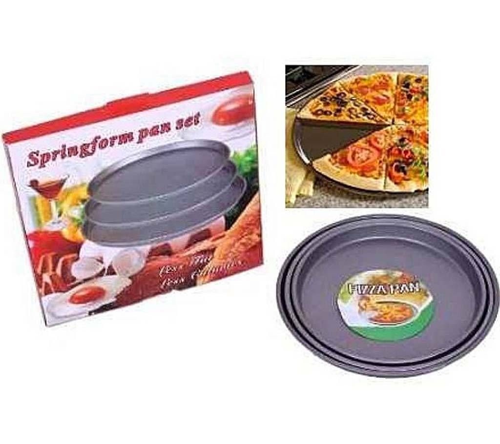 Non-Stick Pizza Pan 3pcs Set - Black
