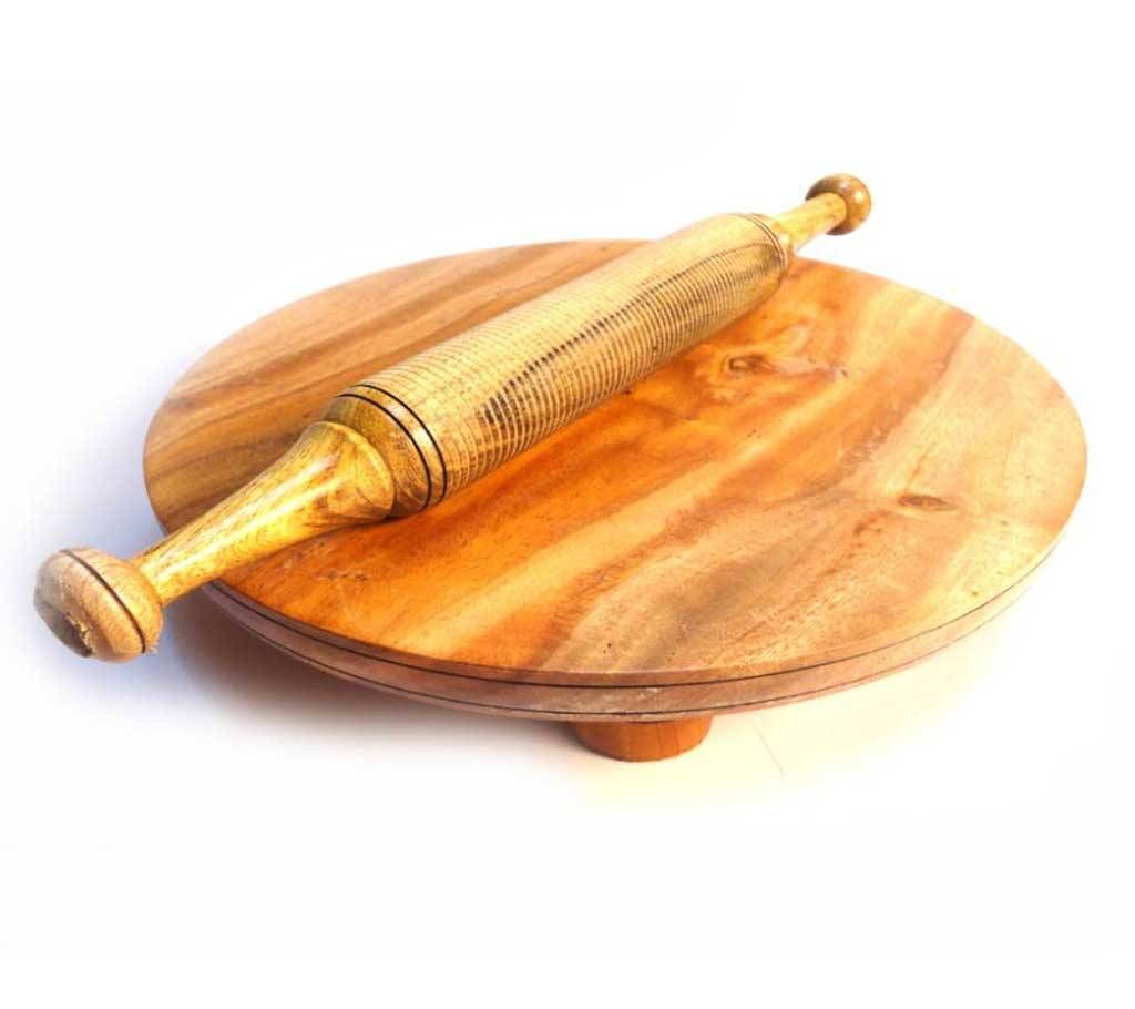 Wooden Belan and Chakla - M