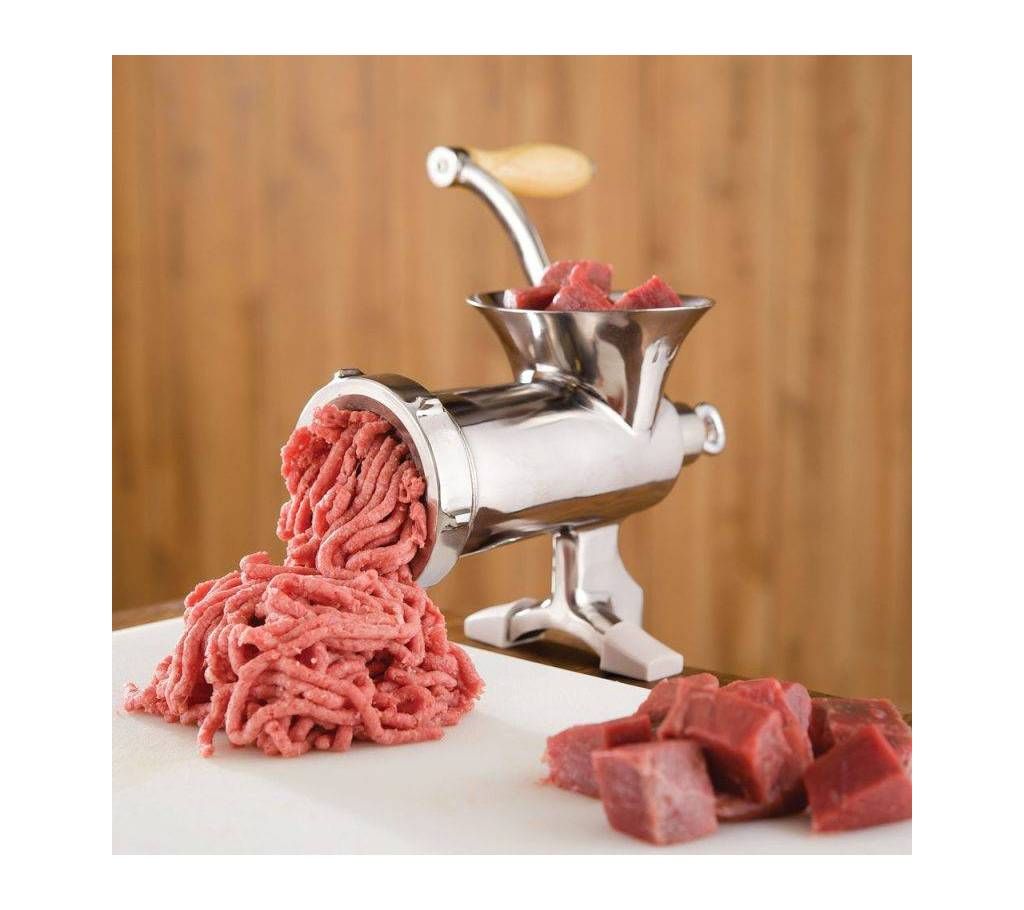 Meat grinder shiny metal