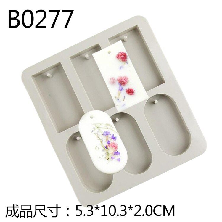 6 Holes Silicone Mold DIY Soy Candles Aroma Wax Tablets Handmade Dried Flowers Aroma Soap Making Molds
