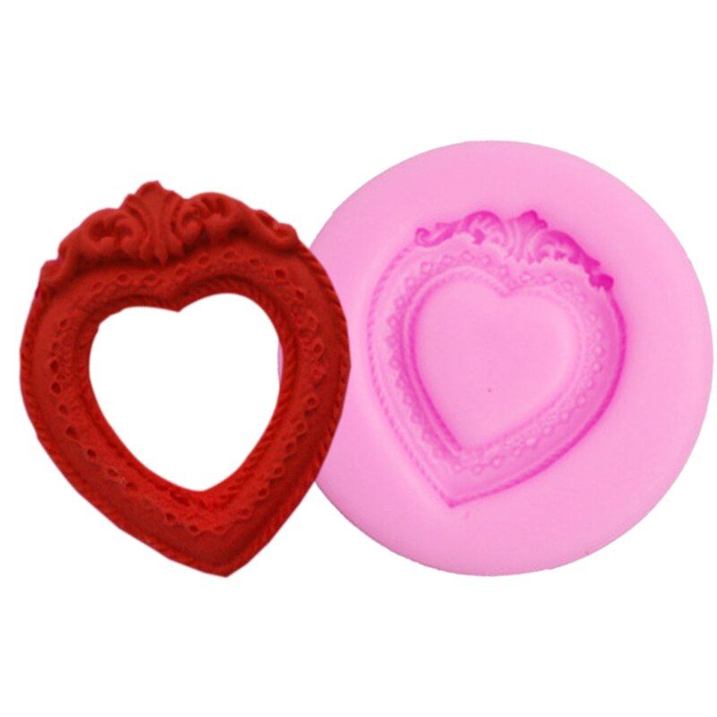 Craft Molds DIY Heart frame kitchen Baking accessories Photo Love Shape Cake tools chocolate silicone mold F0741