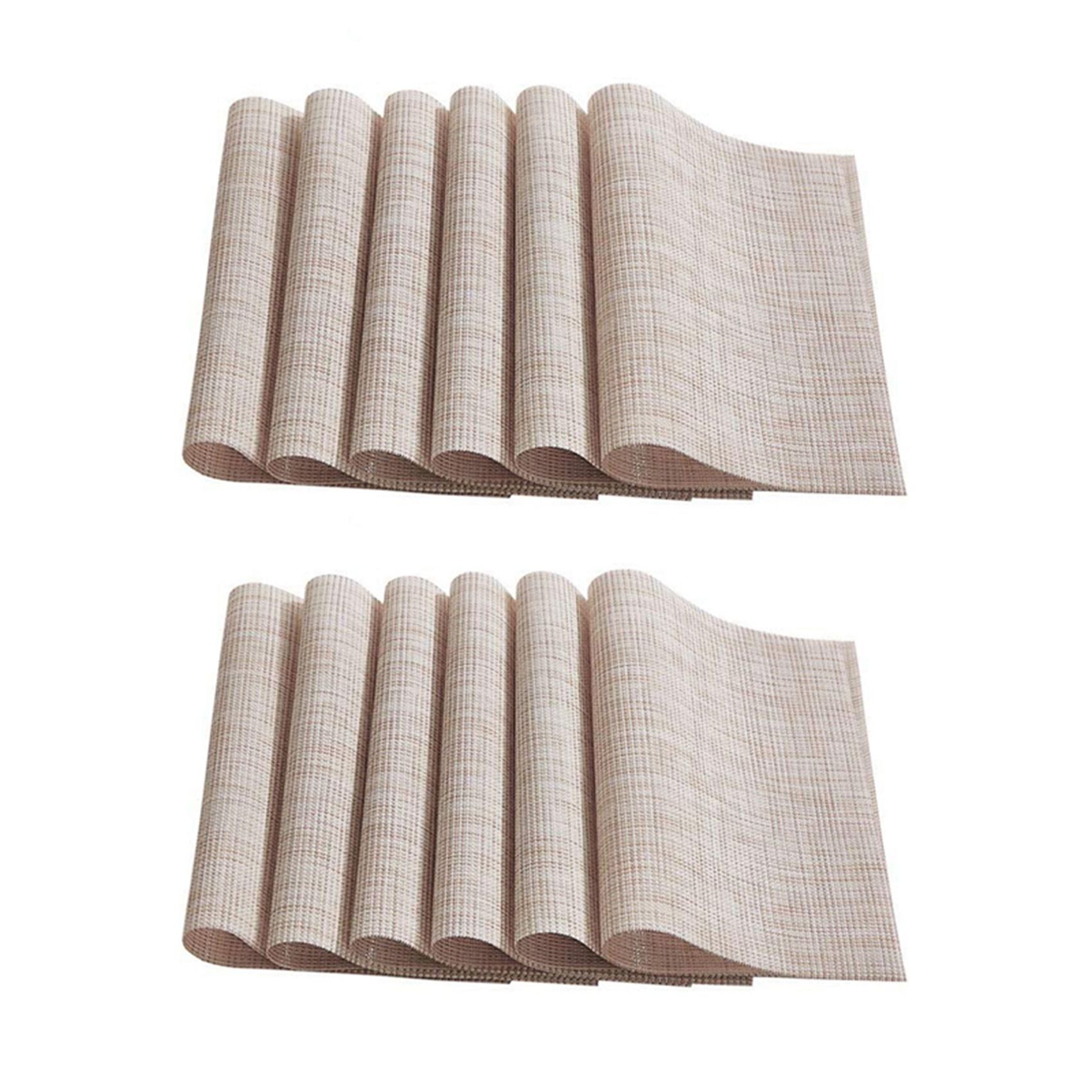 Placemats Beige Place Mats Placemats Wipeable Easy to Clean Table Placemats Set of 12
