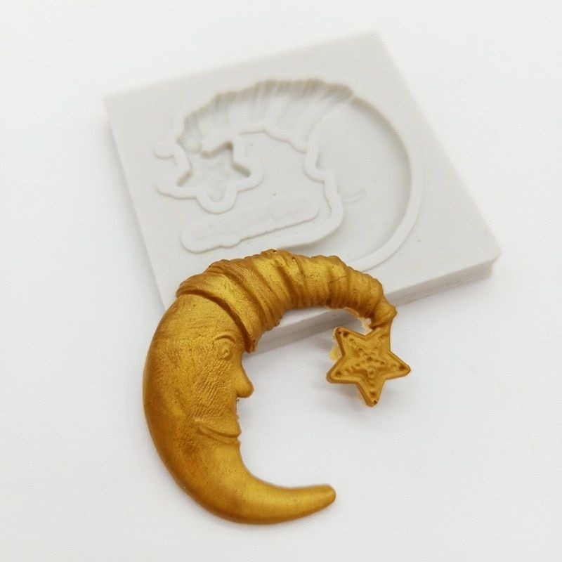 minsunbak  Small Size Moon Fondant Mold  Chocolate Candy Baking Tool  Sugarcraft  Food Grade Silicone