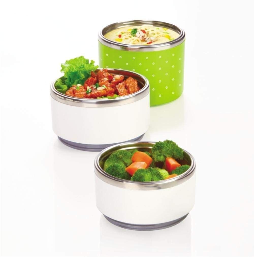 Stainless Steel 3 Layer Hotpot Lunch Box with Handle-Multi Color