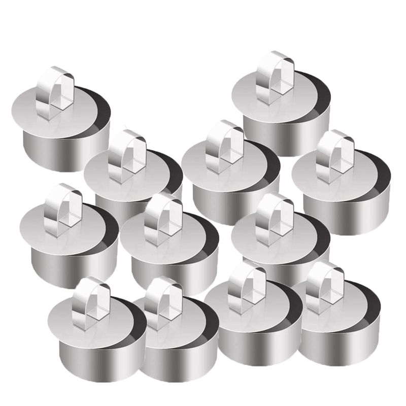 Set of 12 Cake Rings, Mousse Cake Molds and Pastry Baking Ring,Food Ring Mould Dessert Rings Set for Pastry Cake Baking