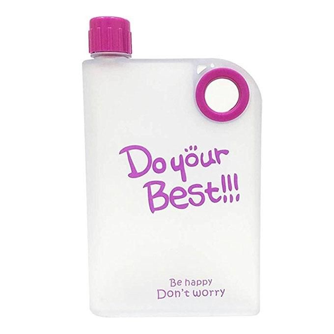 Portable Notebook Water Bottle - Purple and White