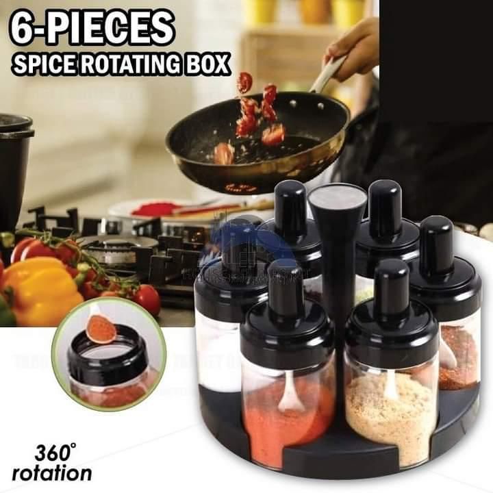 6 Pieces Spice Jars Seasonning Box Condiment Jar With Lids Spoon Kitchen Bottle