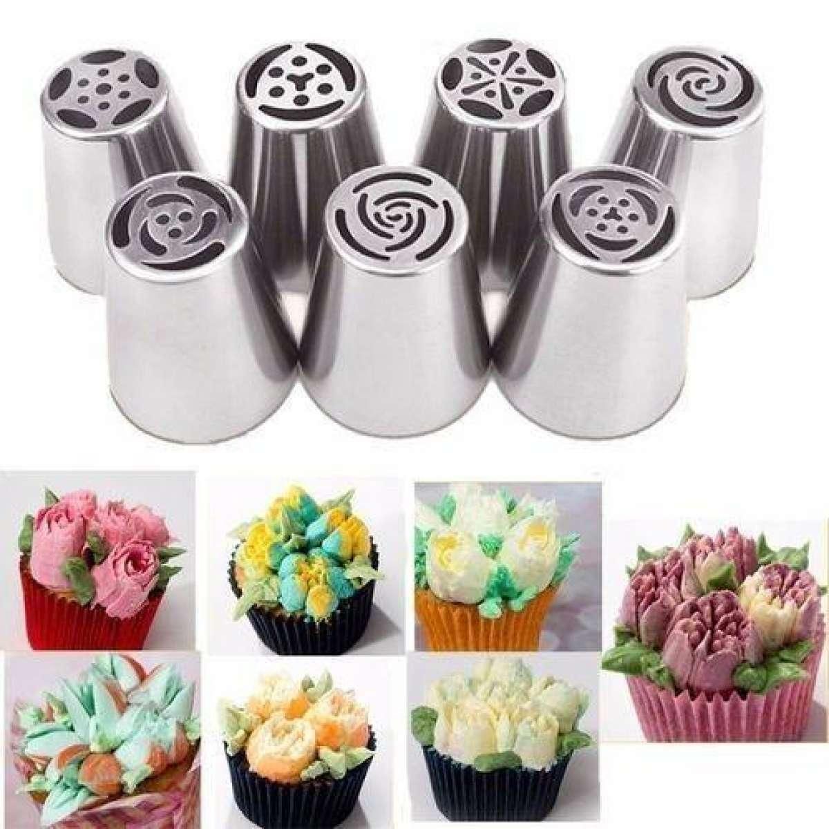 7 piece / set stainless steel nozzle for cake decorating