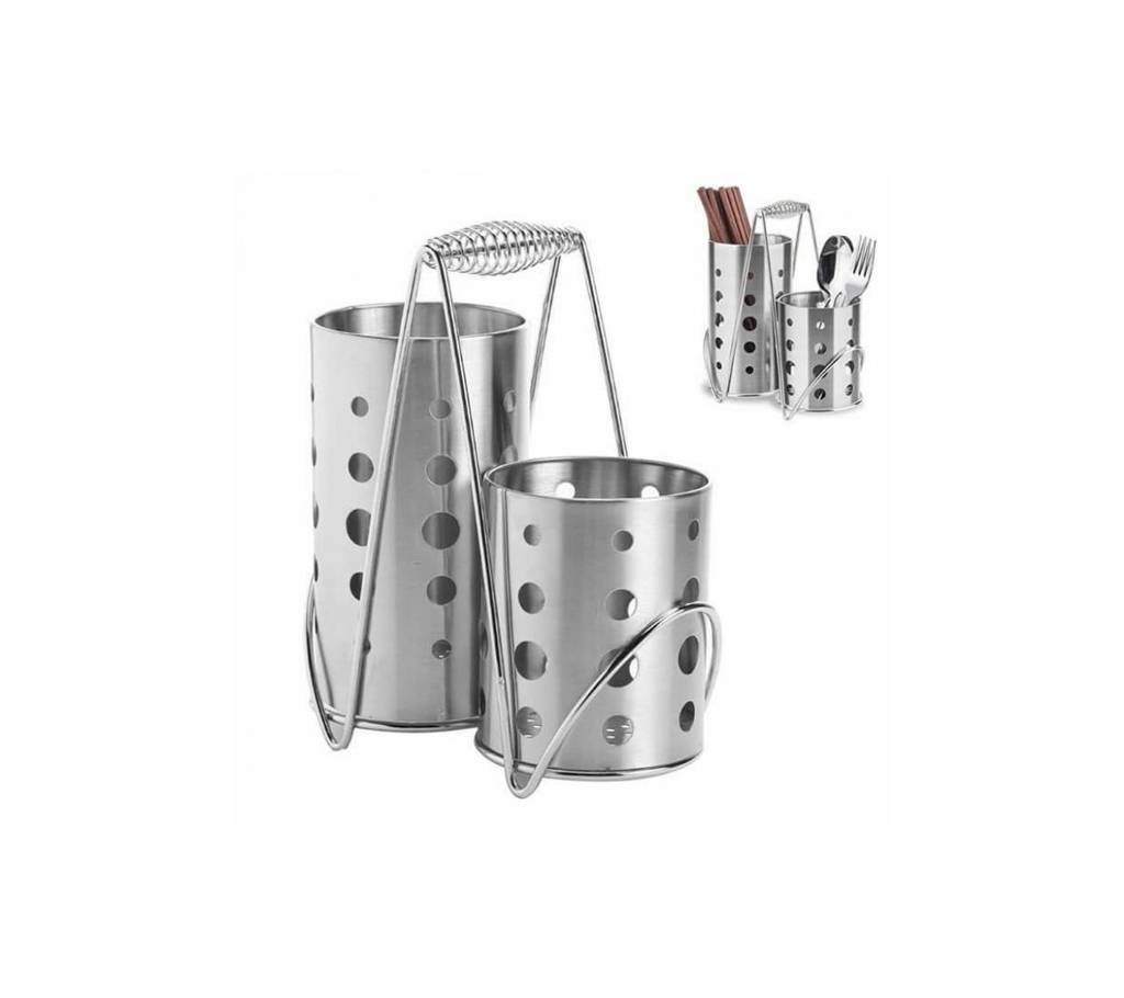 Stainless Steel Cutlery Holder / Double Spoon Holder