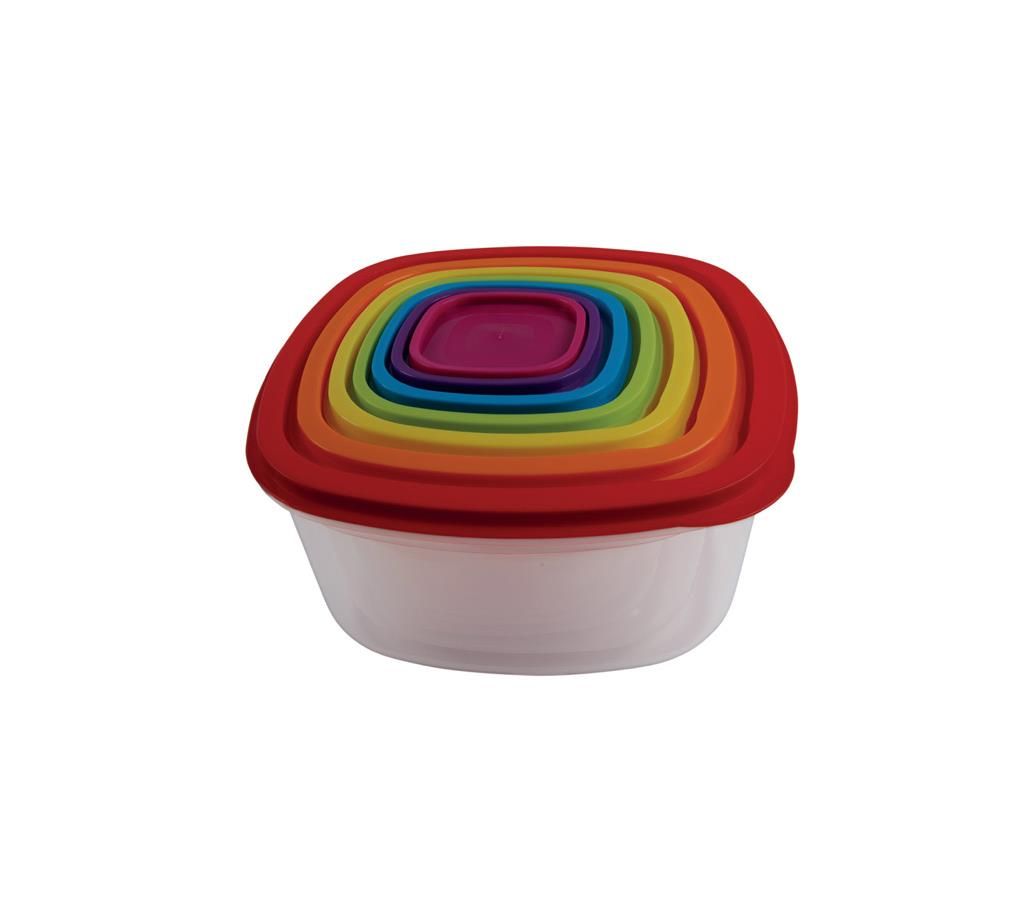 78804-11 Rainbow Food Container - 7 pcs Set - Transparent
