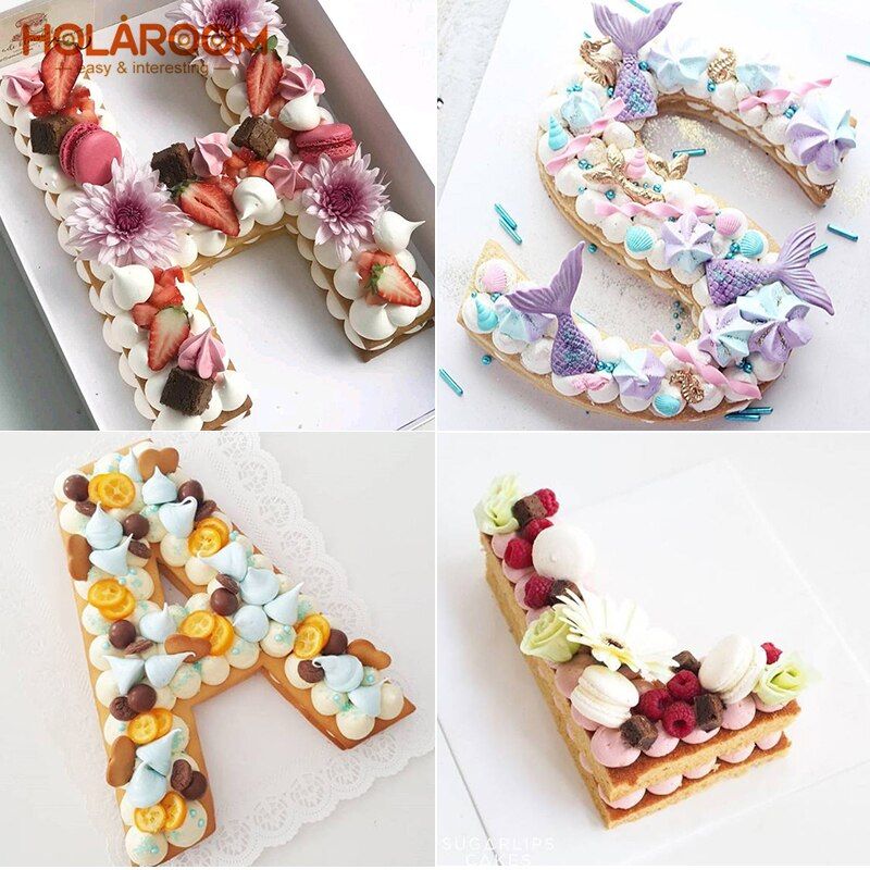 PET Cake Cookie Chocolate Decoration Mould Alphabet Cake Plastic Molds Birthday Cake Design Baking Accessory Pastry Tools