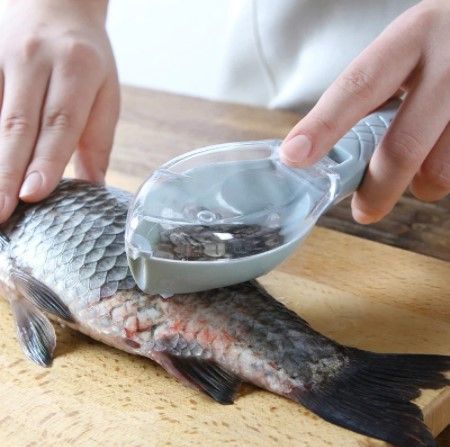 Practical scaling tool with cover for killing fish manual kitchen tool scaling knife fish scale scraper kitchen accessories