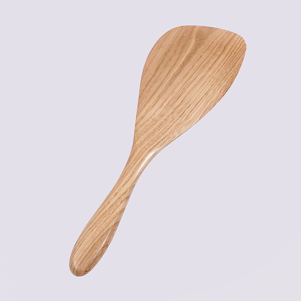 Solid Color Wood Handle Rice Shovel Chestnut Wood Non-stick Dish Shovel
