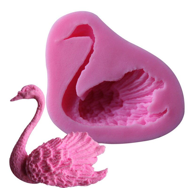 Elegant 3D Swan  Shape Silicone Cake Mold , Kitchen Baking Mould For Chocolate  Cookies  Fondant Cake Tools Cake Decorating