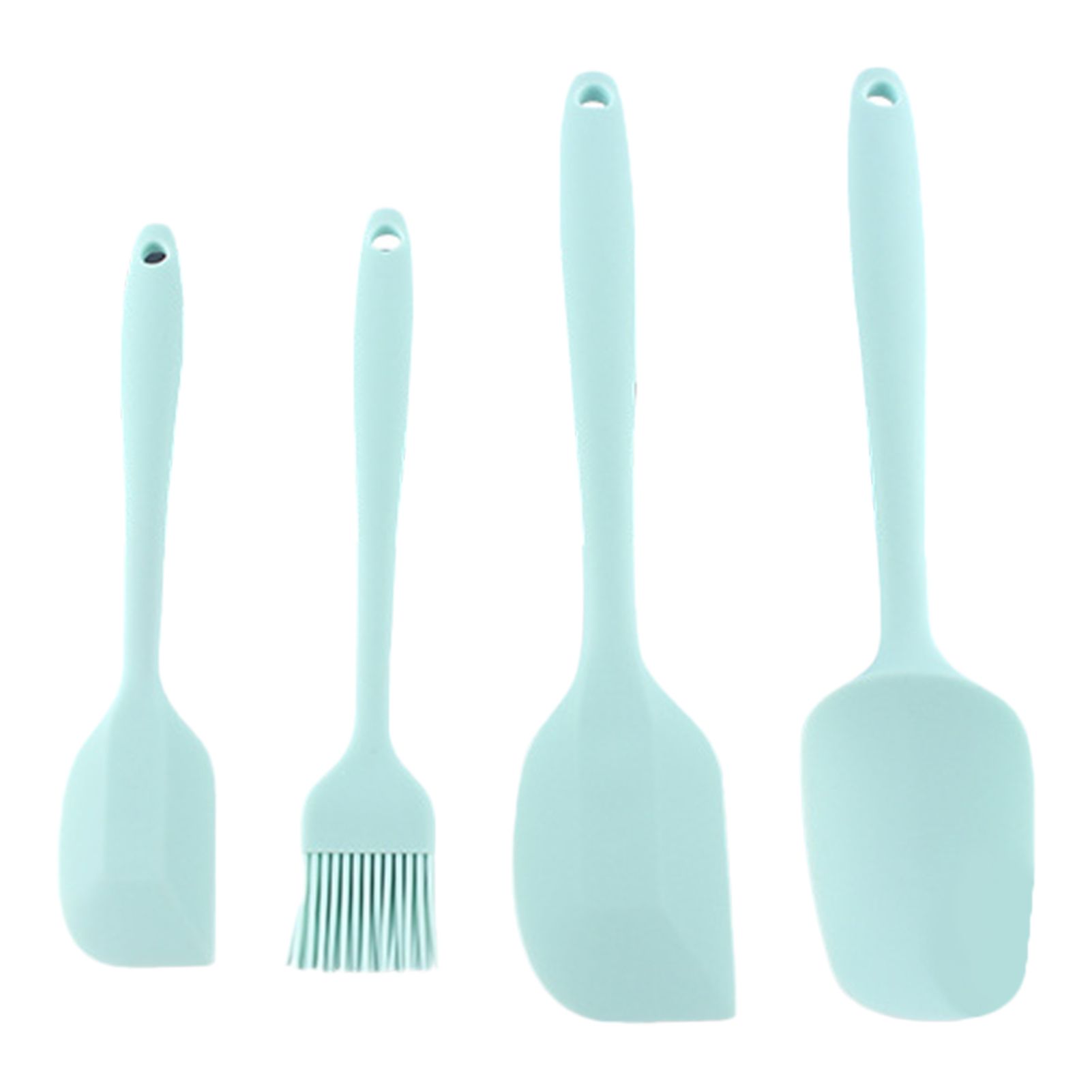 1 Set Spatula Set One-piece Design Heat Resistant Silicone Cream Flour Cake Baking Utensils Set for Cooking