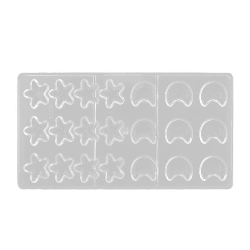 Cavities Cute Moon and Star Shaped Chocolate PE Candy Mold for Home DIY Baking Supplies