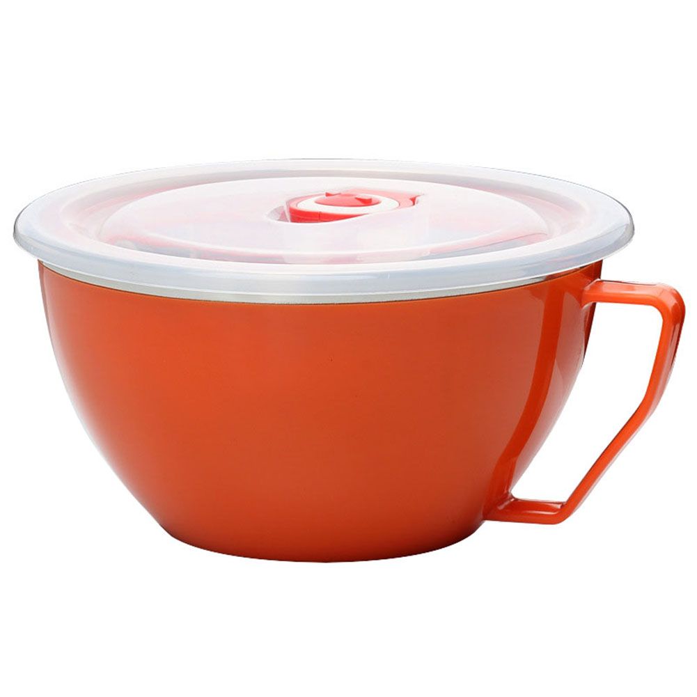 OIMG Stainless Steel Heat Insulation Anti-Scald Instant Noodle Handle Bowl With Lid