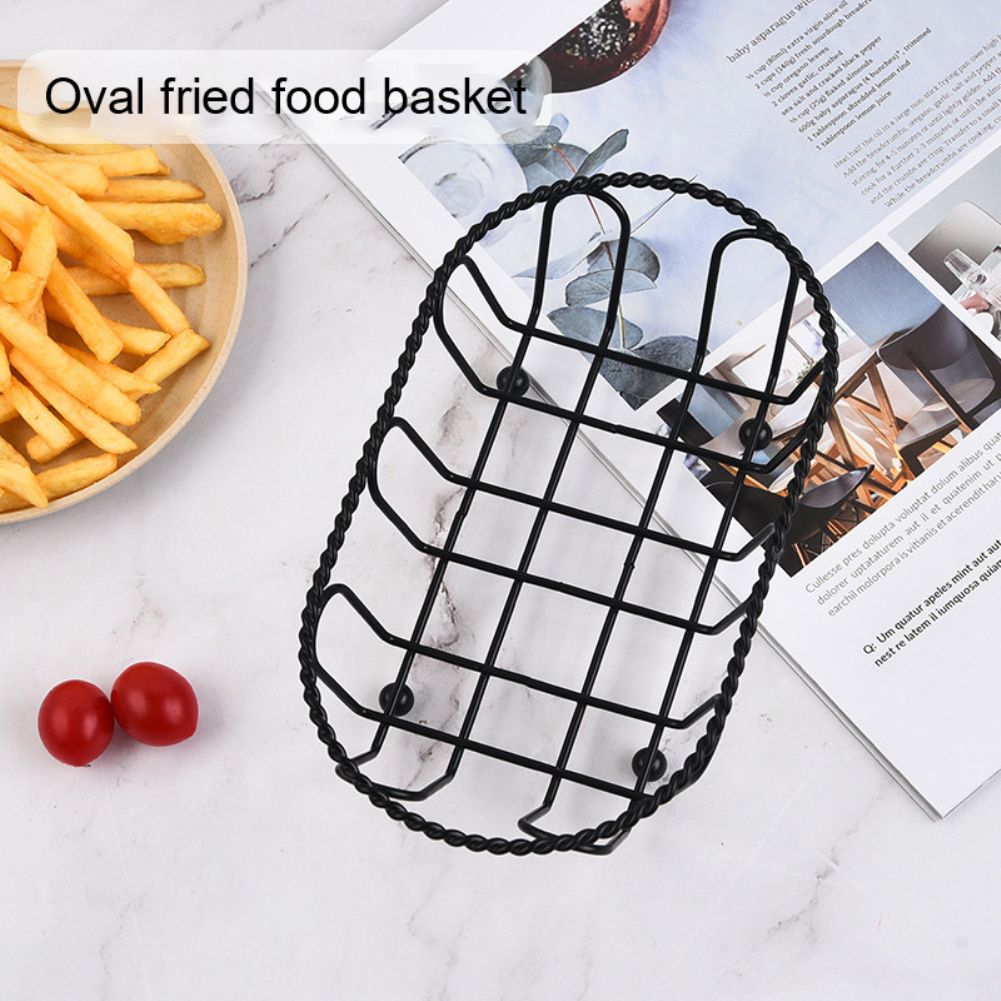 Creative Tableware Bread Food Snack Basket Wrought Iron Fruit Basket Wire Vegetable Storage Bowl French Fries Basket Food Bucket professional design