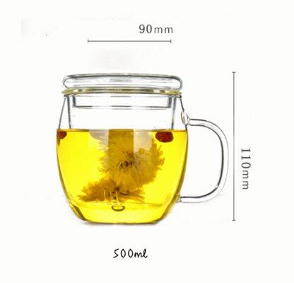 Chinese style tea mug with lid filter.Coffee Cups Tea Set Mugs DriOffice Mug Drinkware Heat-resistant Glass Cup