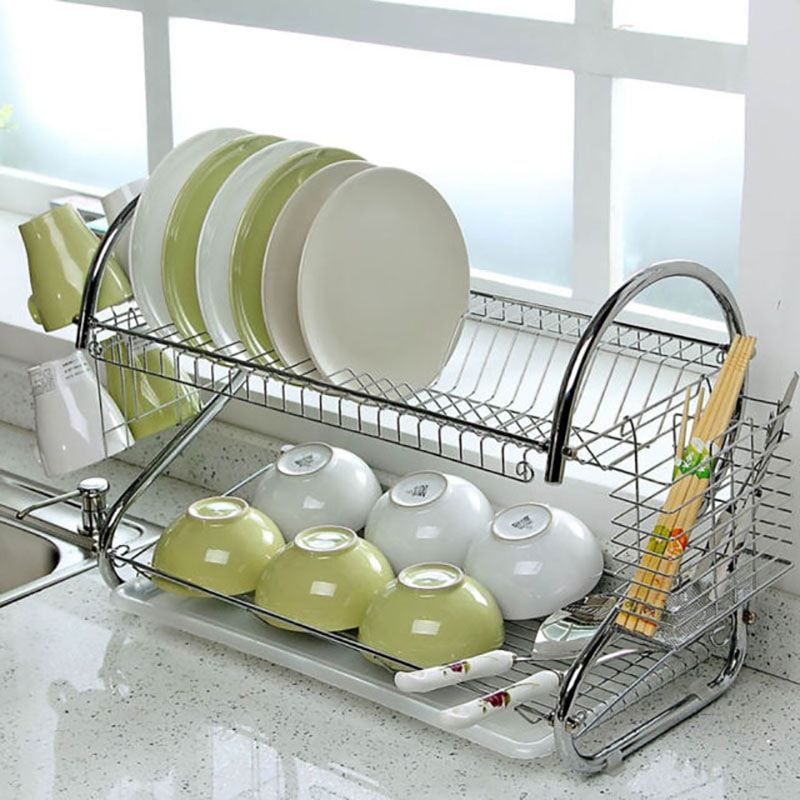 2 Tiers Kitchen Cup Drying Rack- Dish