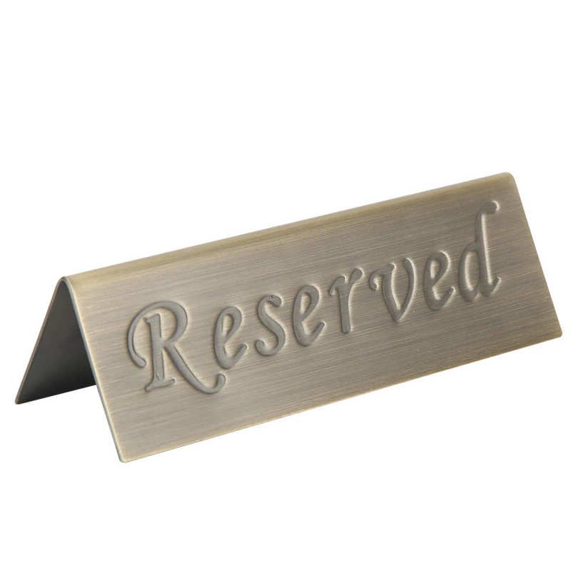 Stainless Steel Reserved Sign Double Side Food Service Table for Restaurant Bar Pub
