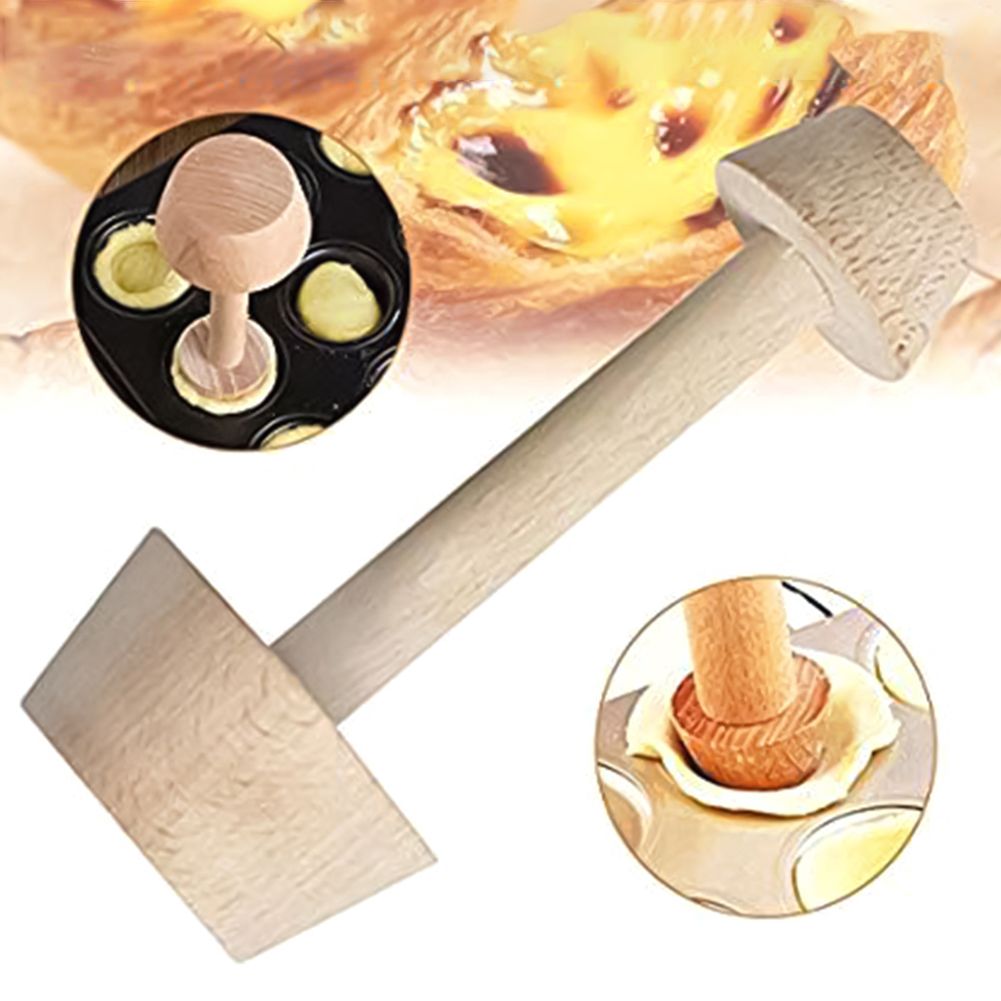 Double Sided Wooden Egg T-art Tamper Pusher Cake P-astry Kitchen DIY Baking Tool