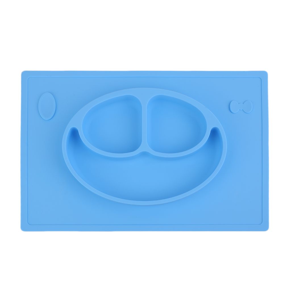 Silicone Smile Face Divided Plate Dish For Kids Toddler Divided Plates