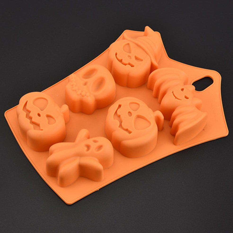 MA 6 Grid Silicone Cake Mold Ice Jelly Mold Handmade Soap Mould Chocolate Cake-orange