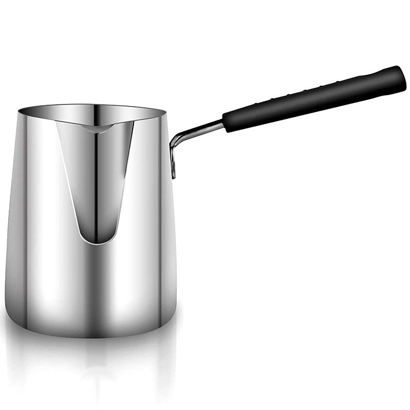 Stainless Steel Butter and Coffee Warmer,Turkish Coffee Pot,Mini Butter Melting Pot and Milk Pot with Spout -(600Ml)