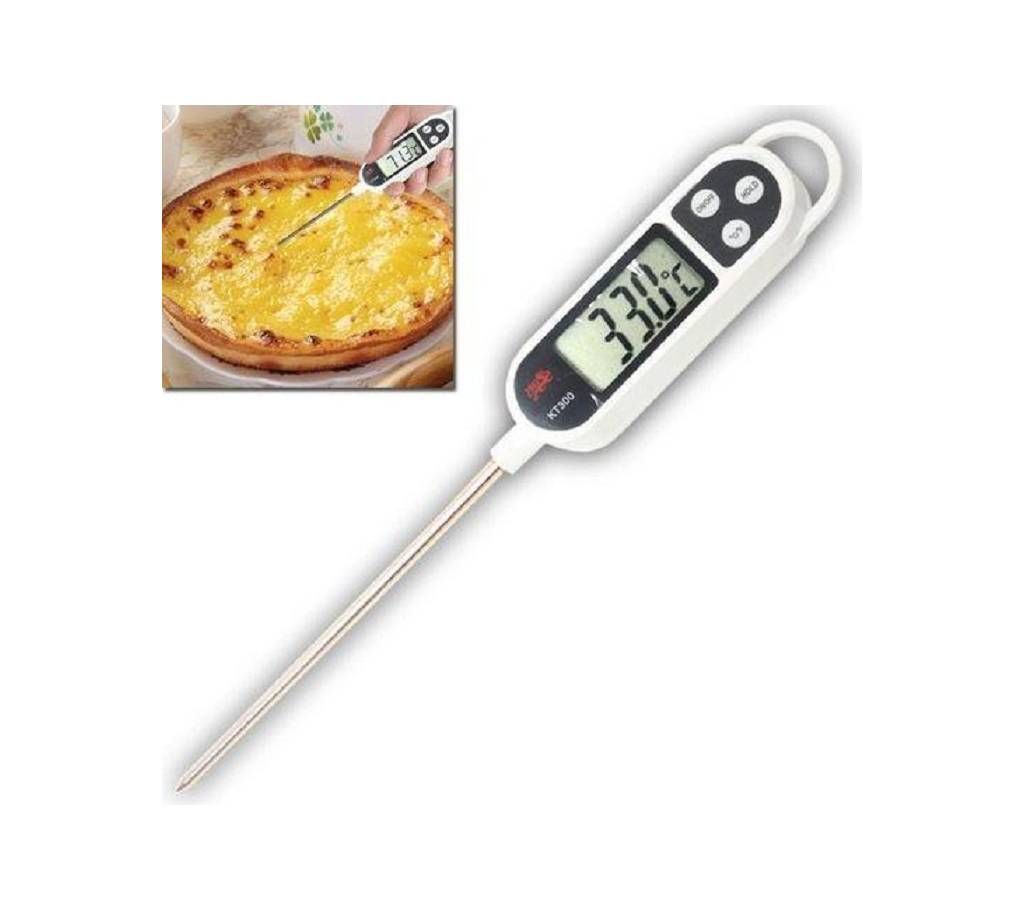 Digital laboratory thermometer and food with tip - White