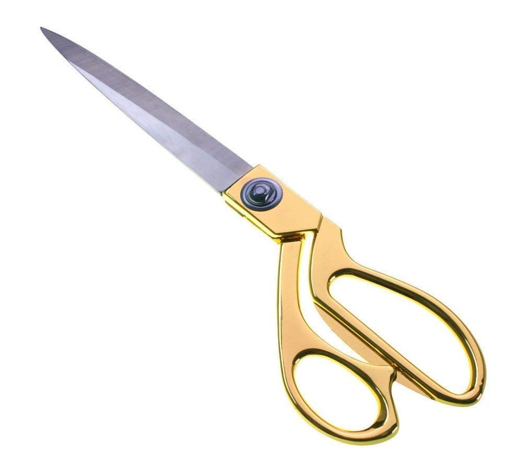 27cm Gold Stainless Steel sharp Tailor Scissors clothing scissors barbecue cut adjustable kitchen scissors fabric heavy duty for tailoring, craft
