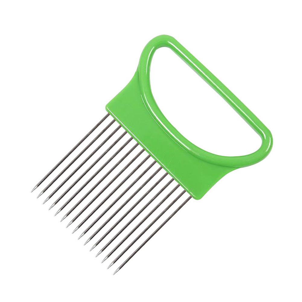 Stainless Steel Onion Holder Slicer Vegetable Cutter Home Kitchen Gadget Tool