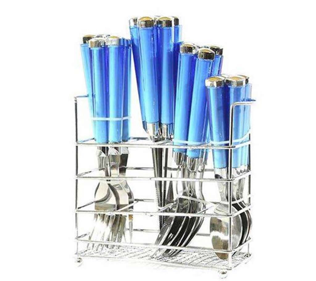 24 pieces spoon set- blue 
