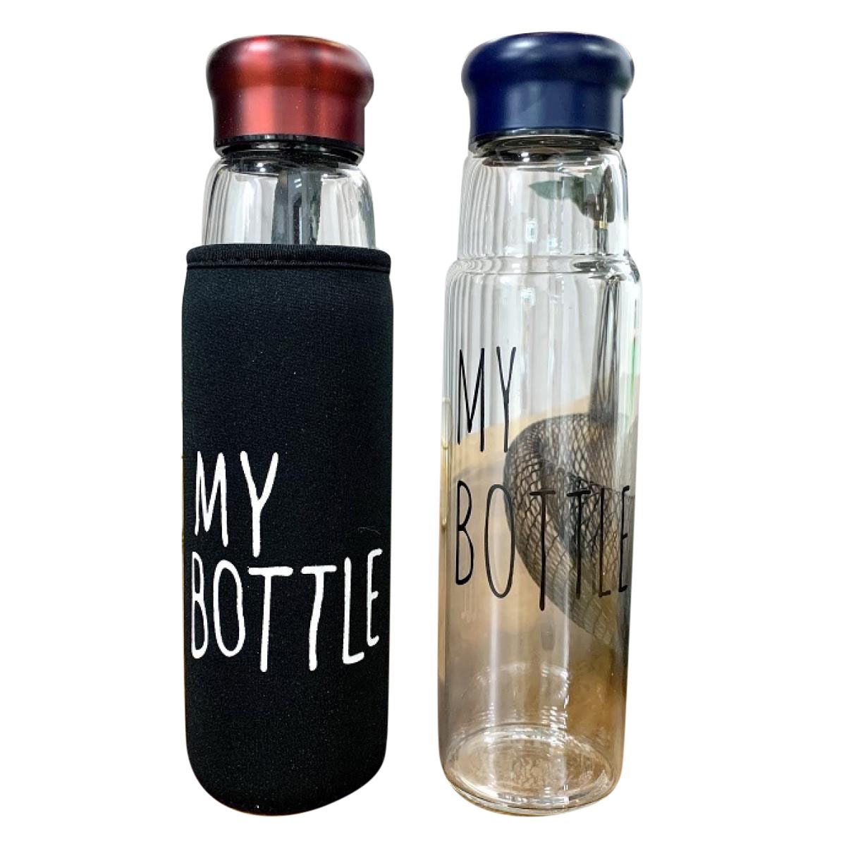 Jazz Style Water Bottle Aluminum Cap with Glass 550ml