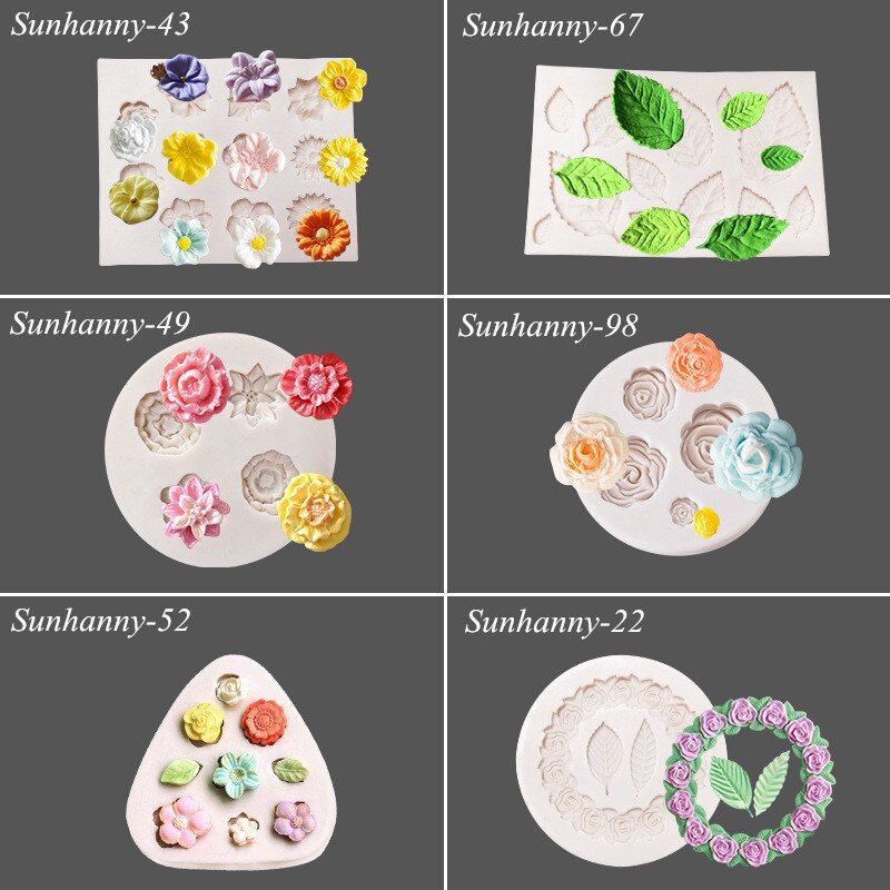 Flower Silicone Molds Fondant Craft Cake Candy Chocolate Sugarcraft Ice Pastry Baking Tool Mould Silicone Candy Mold 3D mold