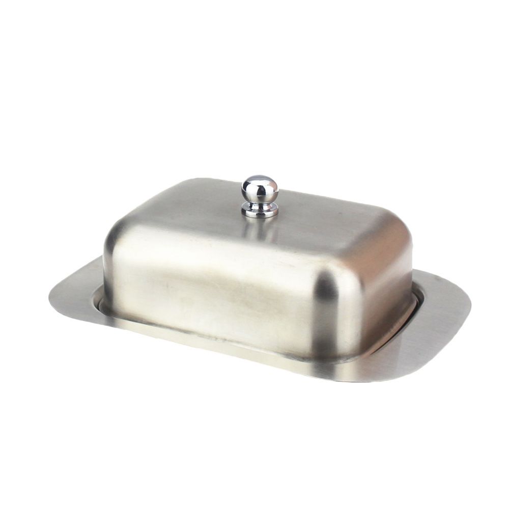 Individual Stainless Steel Butter Dish Box Container Elegant Cheese Server Storage Keeper Tray With Easy To Hold Lid Exquisite Product