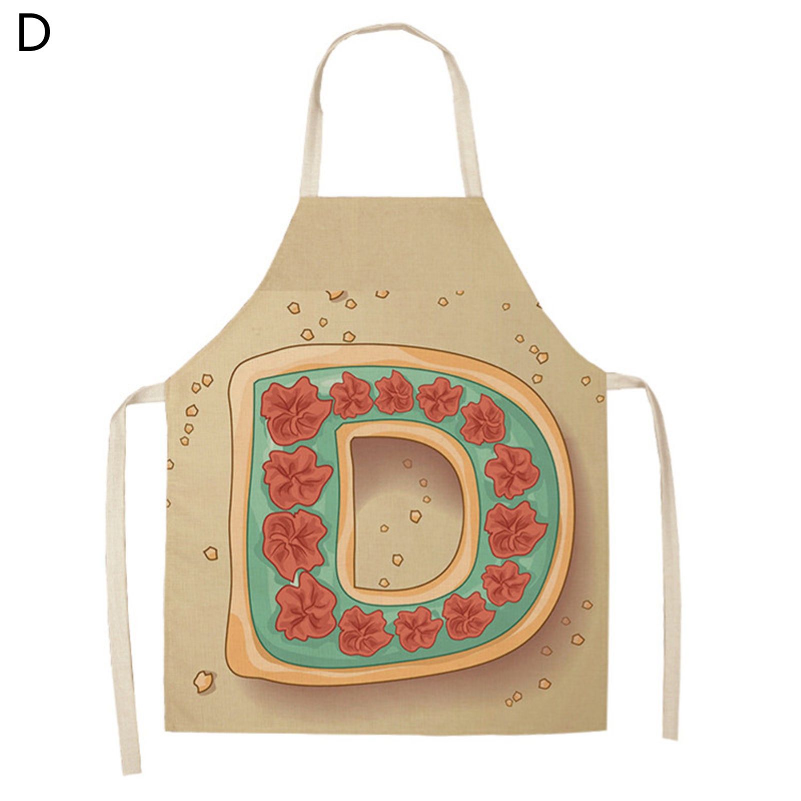 Bib Apron Fixed Strap Alphabet Pattern Cooking Long Chef Bib