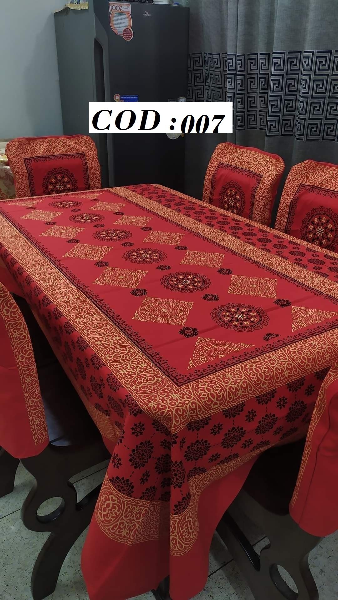 Screen Print  Dining Table Runner 06 Chair Cover