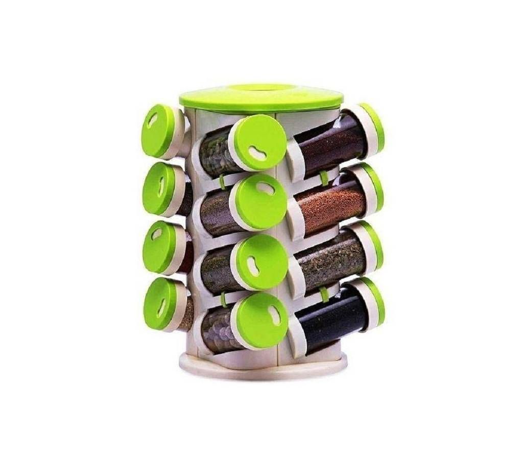 16 in 1 Trueware Plastic Spice Rack - Green
