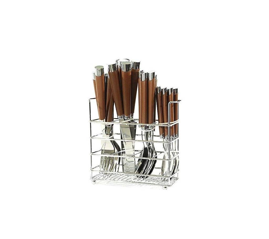 24 Piece Spoon Set - Brown