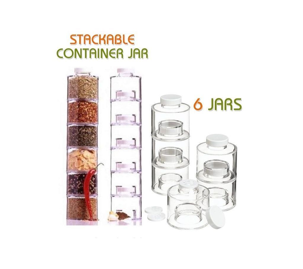 Spice Tower Jars 6pcs - Transparent