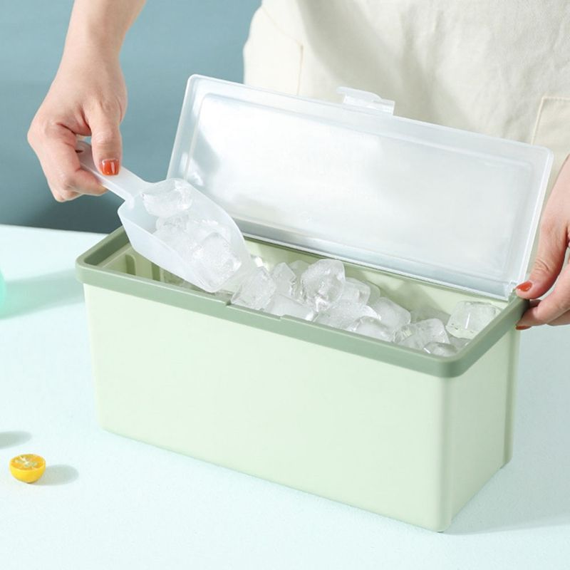 Ice-Cube Tray with Lid and Bin, Ice Tray Comes with Ice Container