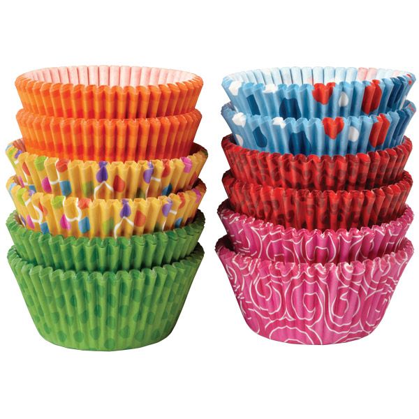 Paper Cake Cup-50 pcs(5 Different Design) /Liners Baking Cupcake Muffin Mini Cases Wedding Party(Multi Color Random Send)