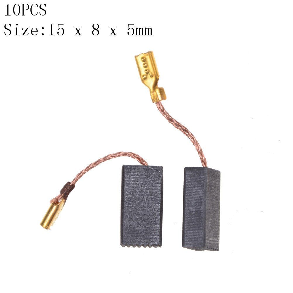 10Pcs Graphite Copper Motor Carbon Brushes Set Tight Copper Wire for Electric Hammer/Drill Angle Grindern