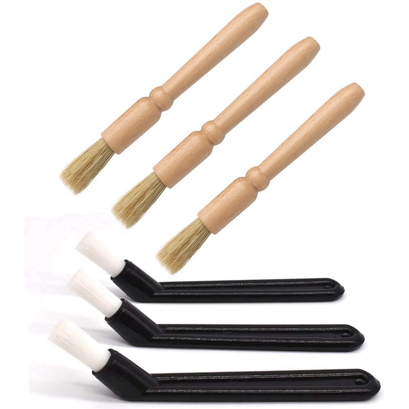 Coffee Grinder Cleaning Brush, 6 Pieces Coffee Machine Brush Wood and Nylon Coffee Machine Cleaning for Espresso