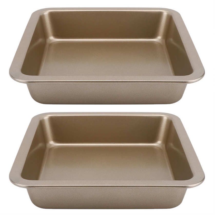 Cake Mold Tray 2Pcs Square‑Shaped Non‑Stick Cheese Pizza Bakeware Kitchen Baking Tools