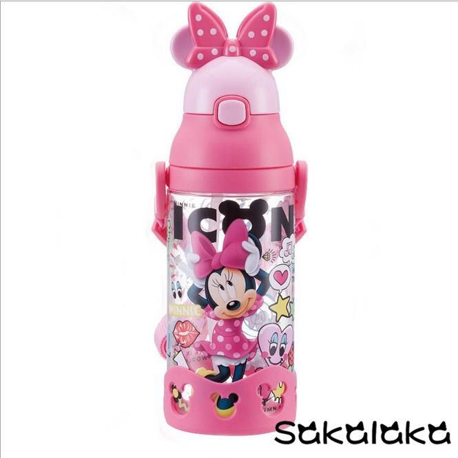 500ml Disney BPA Free Safe Leakproof Straw 3D Mickey Minnie Cartoon Kids Camping Drinking Baby Space Bottle