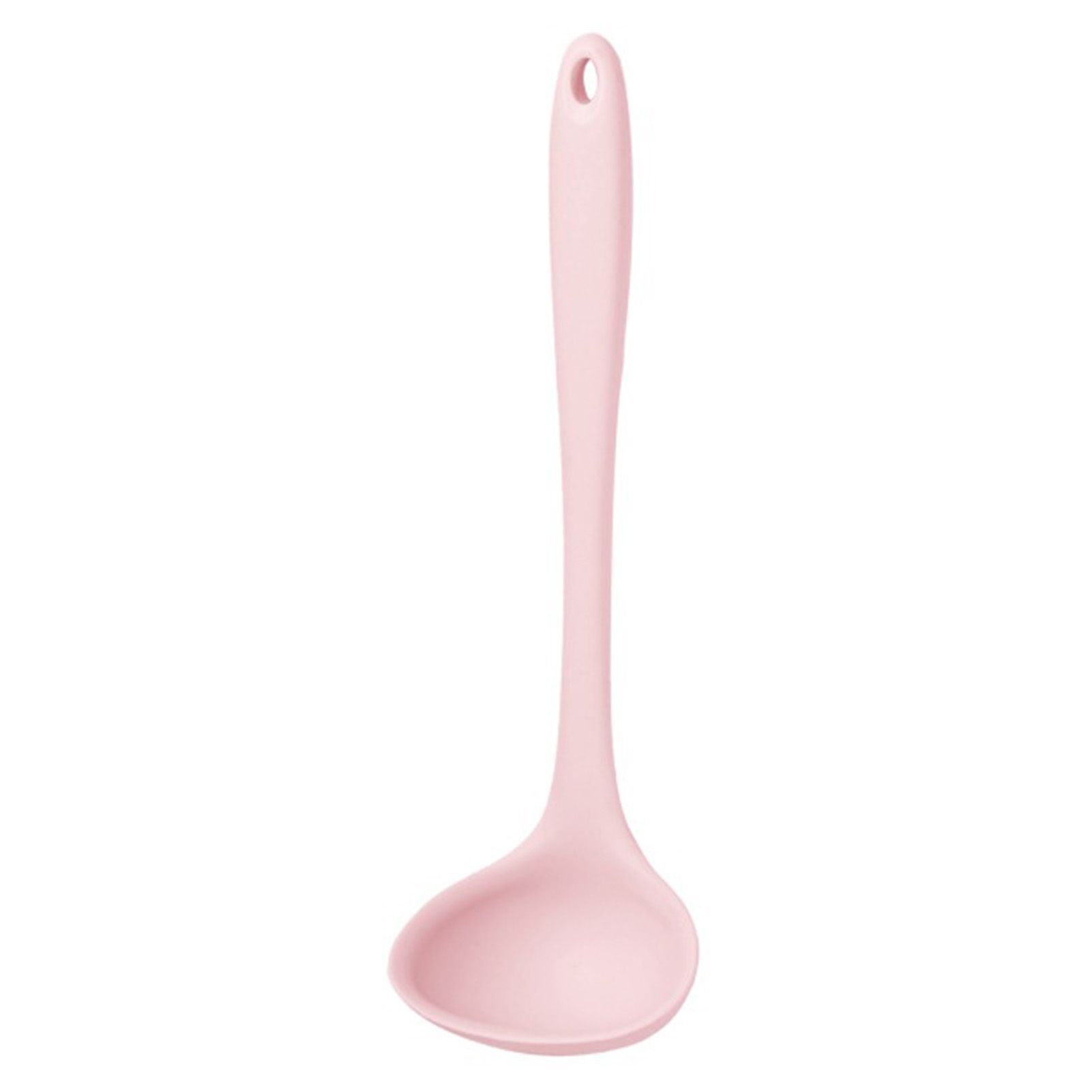 Kitchen Ladle Anti-scald Flexible Silicone Long Handle Soup Scoop Cooking Spoon for Home